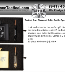 Tactical 5 oz. Flask and Bullet Bottle Opener Gift Set